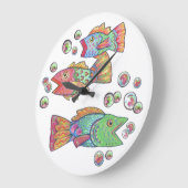 魚を歌う ラージ壁時計 (傾斜)