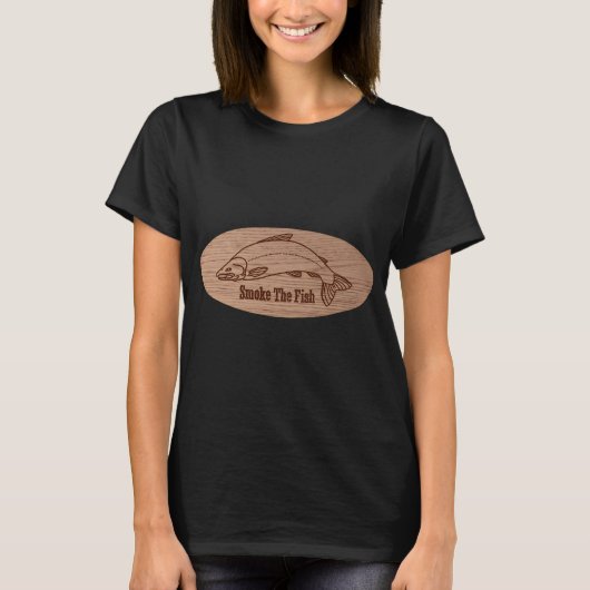 魚を燻製に! Tシャツ (正面)