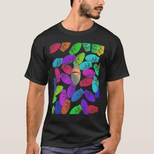 魚を見つめる – （笑う）ミーム1 Tシャツ (正面)