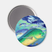 魚を追いかけるマヒ飛んでいるマヒ マグネット (正面/裏面)