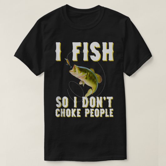魚を釣って人を窒息させぬ Tシャツ (デザイン正面)
