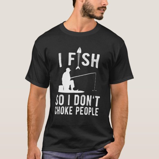 魚を釣って人を窒息させぬ Tシャツ (正面)
