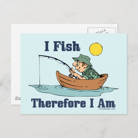 魚を釣るからそりゃ釣れる ポストカード (正面/裏面)