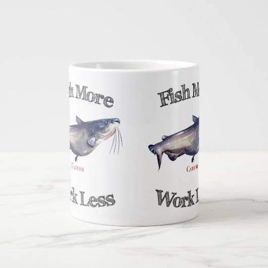 魚を釣るとナマズが減る ジャンボコーヒーマグカップ (正面)