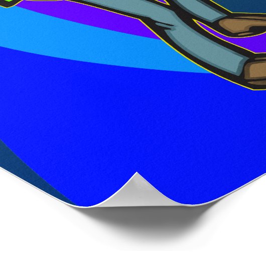 魚を釣る少年 ポスター (角)