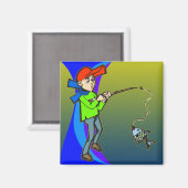 魚を釣る少年 マグネット (正面/裏面)