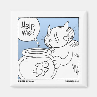 魚を食べる猫 マグネット