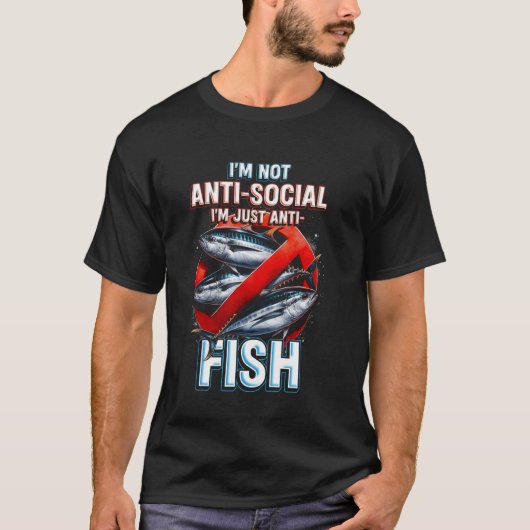 魚アレルギー 僕はただ魚が嫌い Tシャツ (正面)