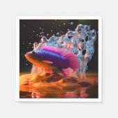 魚アート スタンダードカクテルナプキン (正面)