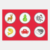 魚エビモダンガニサイコロゲーム賭けマット ラッピングペーパーシート (正面3)