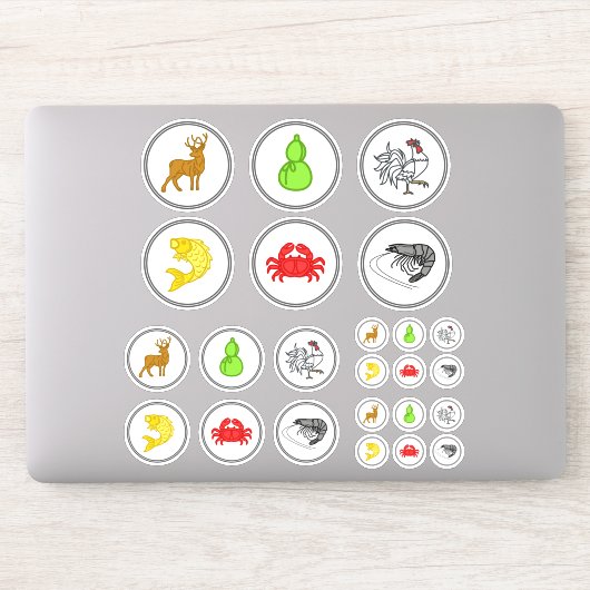 魚エビ蟹ゲームビニールシールシート シール (コンピューター)