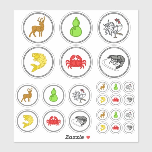 魚エビ蟹ゲームビニールシールシート シール (シート)