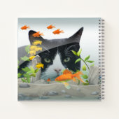 魚カスタムの水槽を覗く写真猫 ノートブック (裏面)