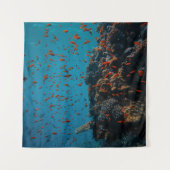 魚カラフルとサンゴ タペストリー (正面)