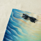 魚カラフルのチョークスケッチ ビーチタオル (インサイチュ)