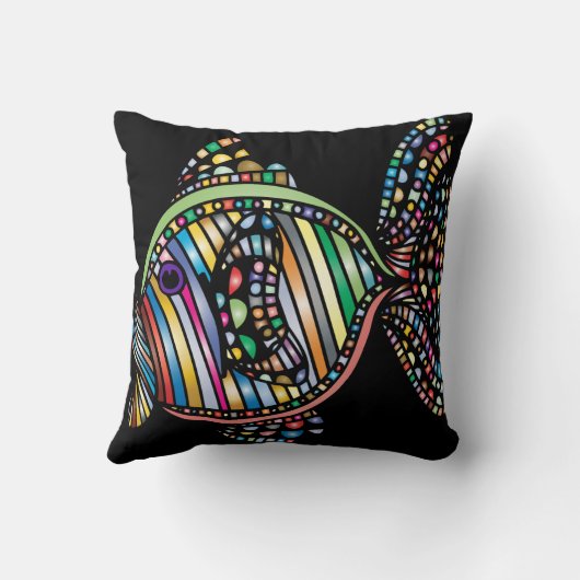 魚カラフルの両面枕 クッション (裏面)