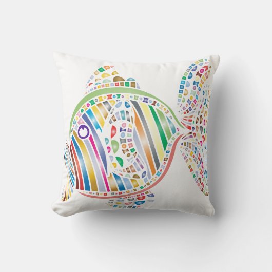 魚カラフルの両面枕 クッション (正面)