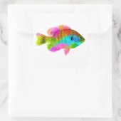 魚カラフルの四角シール スクエアシール (バッグ)