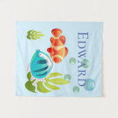 魚カラフルの泡立て タペストリー (正面(横))