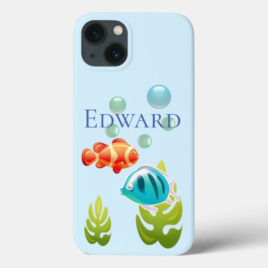 魚カラフルの泡立て Case-Mate iPhoneケース (裏面)