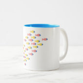 魚カラフルの移動 ツートーンマグカップ (正面右)