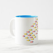 魚カラフルの移動 ツートーンマグカップ (正面左)