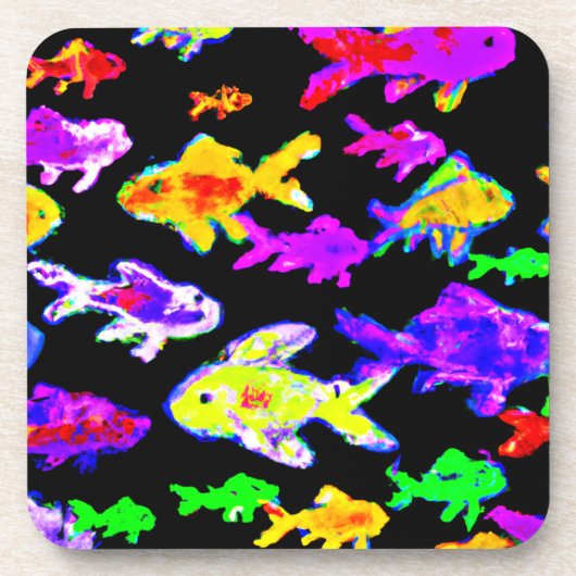 魚カラフルの絵画技買。今すぐ コースター (正面)