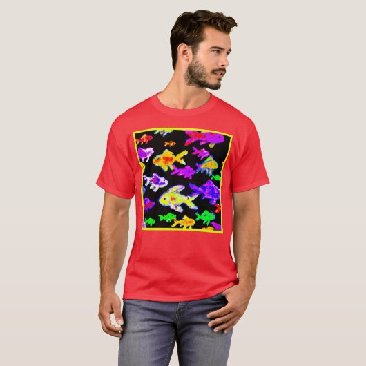 魚カラフルの絵画技買。今すぐ Tシャツ (正面フル)