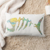 魚カラフルの骨 ランバークッション (ブランケット)