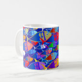 魚カラフルデザインコーヒーマグ コーヒーマグカップ (正面左)