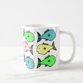 魚カラフルデザイン コーヒーマグカップ