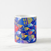魚カラフルデザイン コーヒーマグカップ (中央)