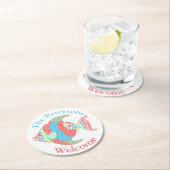 魚カラフルパターン（の模様が）ある紙カスタムコースター ラウンドペーパーコースター (インサイチュ)