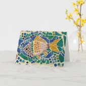 魚カラフルモザイクカード カード (黄色い花)