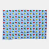 魚カラフル型手拭 キッチンタオル (横)