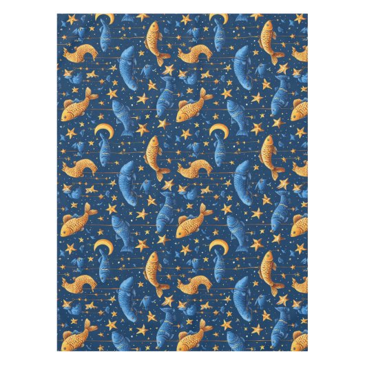 魚カラフル型 テーブルクロス (正面)