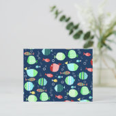 魚カラフル型 ポストカード (スタンド正面)