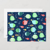 魚カラフル型 ポストカード (正面/裏面)