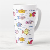 魚カラフル学校 カフェラテマグ (右アングル)