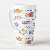 魚カラフル学校 カフェラテマグ (左アングル)