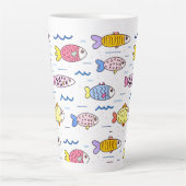 魚カラフル学校 カフェラテマグ (正面)