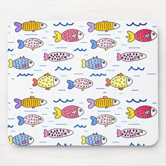 魚カラフル学校 マウスパッド (正面)