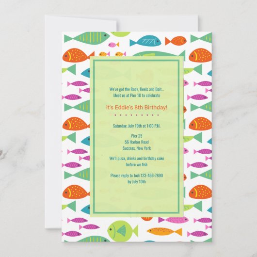 魚カラフル招待状 招待状 (正面)