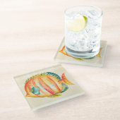 魚カラフル水槽 ガラスコースター (アングル)