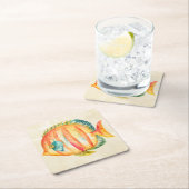 魚カラフル水槽 スクエアペーパーコースター (インサイチュ)