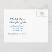 魚カラフル熱帯魚が日付を保存結婚する 案内ポストカード (裏面)