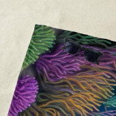 魚カラフル礁シーンのチョークスケッチ ビーチタオル (インサイチュ)