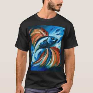 魚カラフル絵を描のTシャツ Tシャツ
