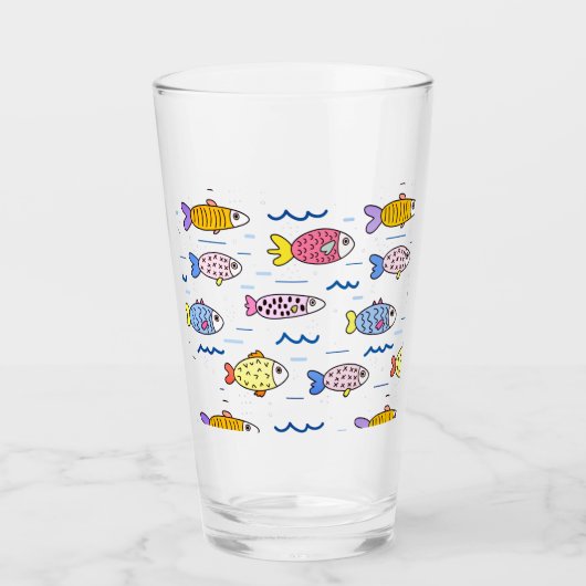 魚カラフル群 タンブラーグラス (正面)