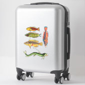 魚カラフル芸術自然海動物 シール (スーツケース)